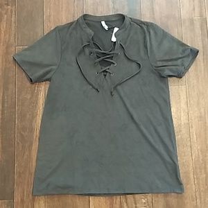 Z Supply Microsuede Top-Olive Green